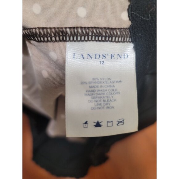 Lands End Brown Polka Dot Ruched Swing Top With Adjustable Straps Size 12 - Picture 7 of 8